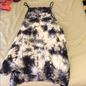 Long tie die tank top